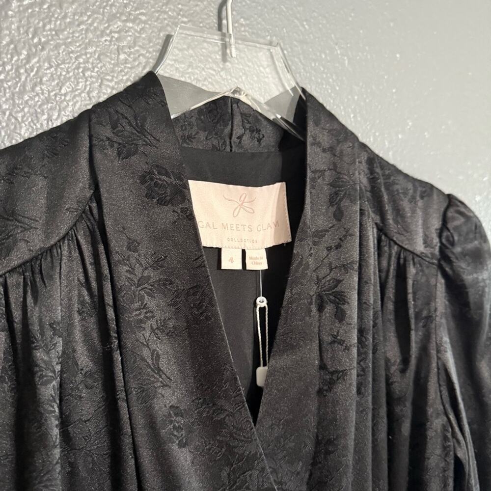 Gal Meets Glam NWT Ivy Bouquet Jacquard Wrap Dress Size 4 - Picture 6 of 10